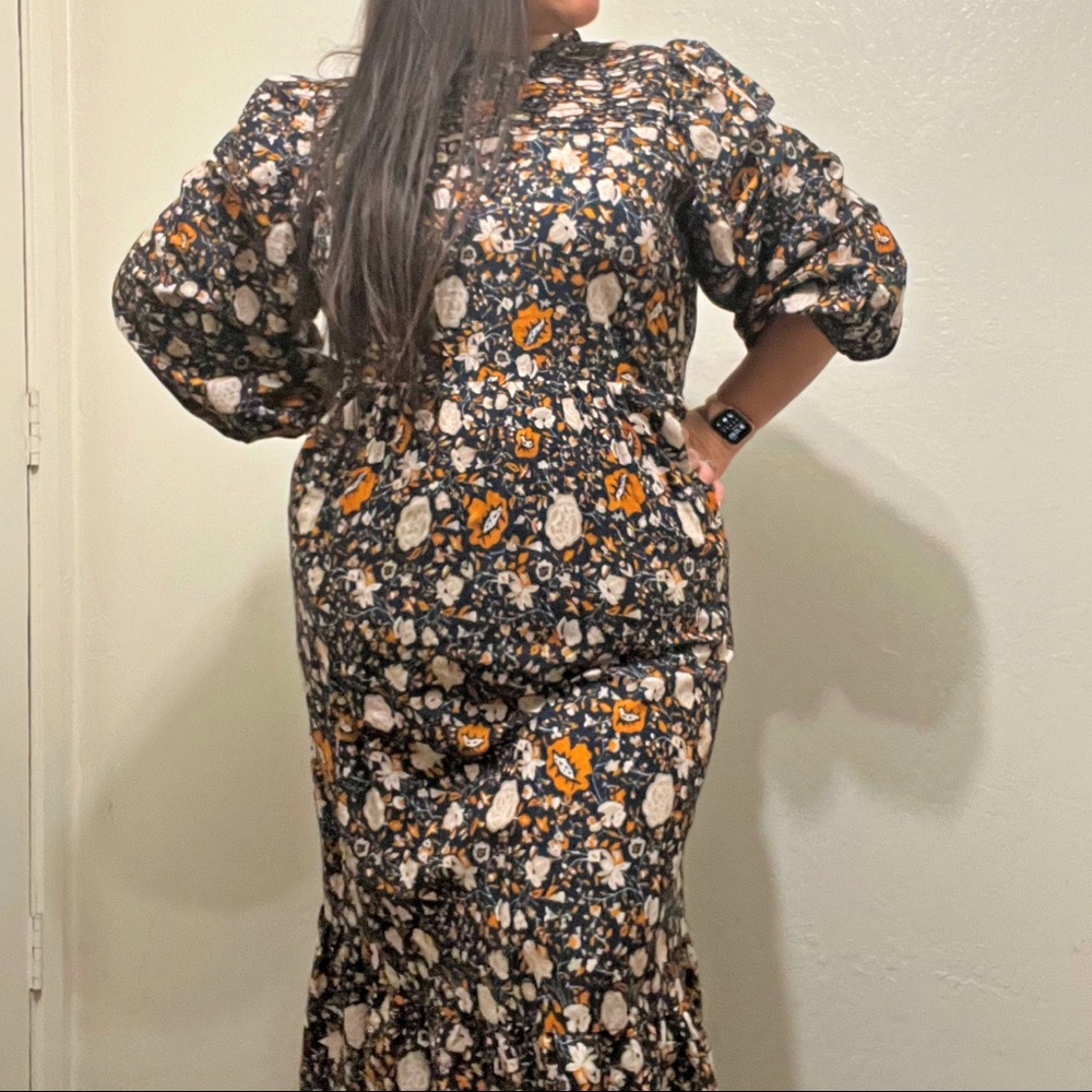 Universal Thread Navy Floral Prairie Cottagecore Dress